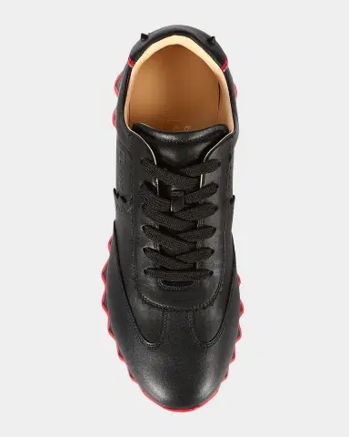 Christian Louboutin Men's Loubishark Flat Leather Red-Sole Runner Sneakers | Thumbnail 5 Christian Louboutin Men's Loubishark Flat Leather Red-Sole Runner Sneakers | Thumbnail 5