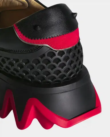 Christian Louboutin Men's Loubishark Flat Leather Red-Sole Runner Sneakers | Thumbnail 6 Christian Louboutin Men's Loubishark Flat Leather Red-Sole Runner Sneakers | Thumbnail 6