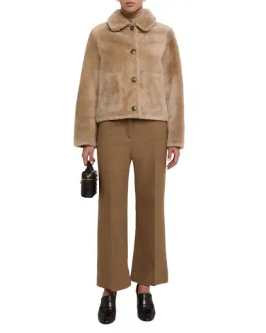 Yves Salomon Short Lamb Shearling Jacket | Thumbnail 1 Yves Salomon Short Lamb Shearling Jacket | Thumbnail 1