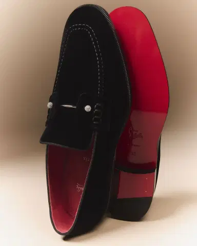 Christian Louboutin Men's Chambelimoc Night Strass Velvet Loafers | Thumbnail 2