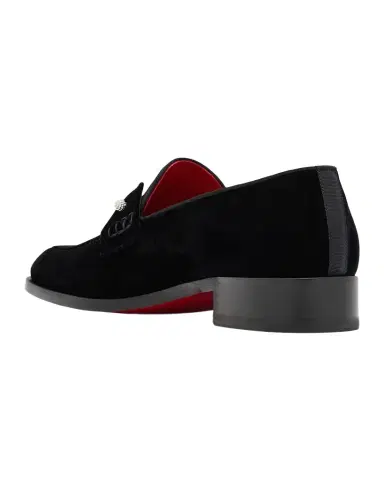 Christian Louboutin Men's Chambelimoc Night Strass Velvet Loafers | Thumbnail 1