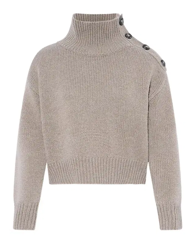 Yves Salomon Buttoned Wool-Cashmere Sweater