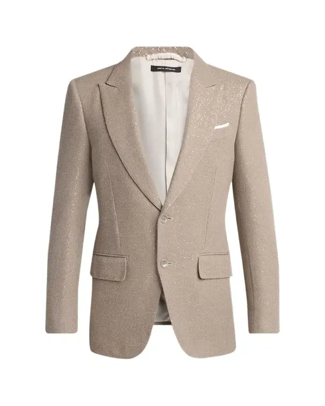TOM FORD Men 's Sequin Boucle Peak Lapel Sport Coat