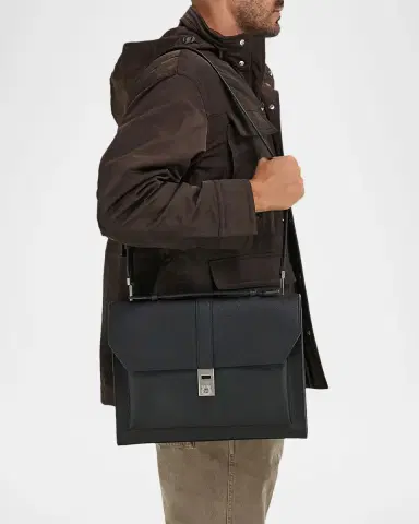 FERRAGAMO Men's Hug Leather Briefcase | Thumbnail 2