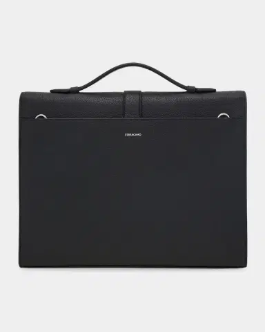 FERRAGAMO Men's Hug Leather Briefcase | Thumbnail 3