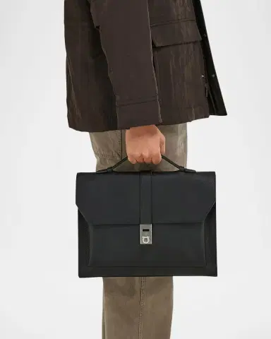FERRAGAMO Men's Hug Leather Briefcase | Thumbnail 5