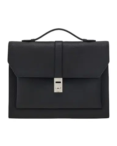 FERRAGAMO Men's Hug Leather Briefcase | Thumbnail 1