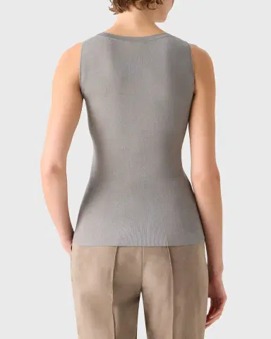 Akris Two-Tone Grid Knit Tank Top | Thumbnail 3