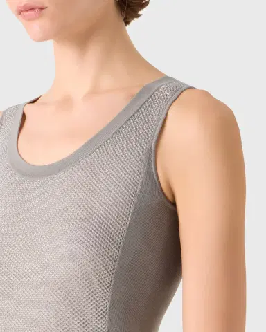 Akris Two-Tone Grid Knit Tank Top | Thumbnail 5