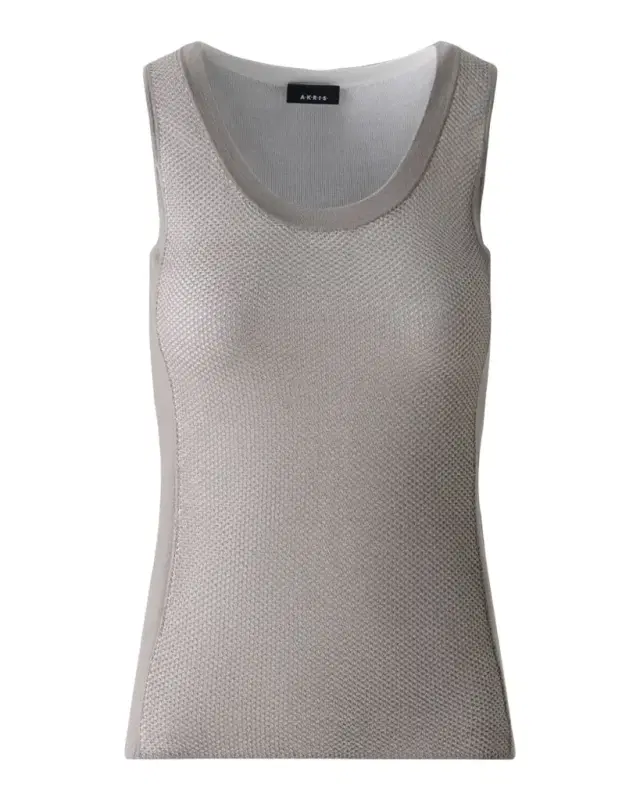 Akris Two-Tone Grid Knit Tank Top