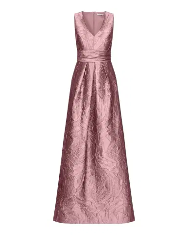 Kay Unger New York Mariah V-Neck Sleeveless Jacquard A-Line Gown | Thumbnail 1 Kay Unger New York Mariah V-Neck Sleeveless Jacquard A-Line Gown | Thumbnail 1