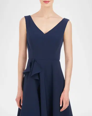 Kay Unger New York Begonia Sleeveless Midi Cocktail Dress | Thumbnail 5 Kay Unger New York Begonia Sleeveless Midi Cocktail Dress | Thumbnail 5