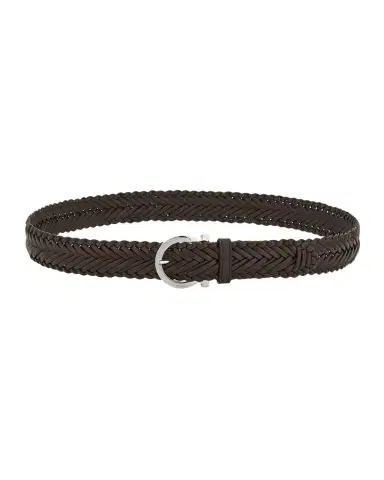 Ferragamo Men's Gancini-Buckle Woven Leather Belt | Thumbnail 1 Ferragamo Men's Gancini-Buckle Woven Leather Belt | Thumbnail 1
