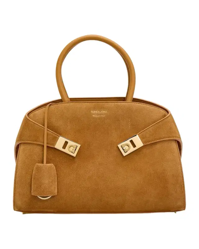Ferragamo Hug Medium Suede Handbag