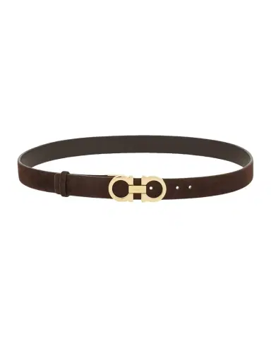 Ferragamo Donna Suede Double Gancini Belt | Thumbnail 1