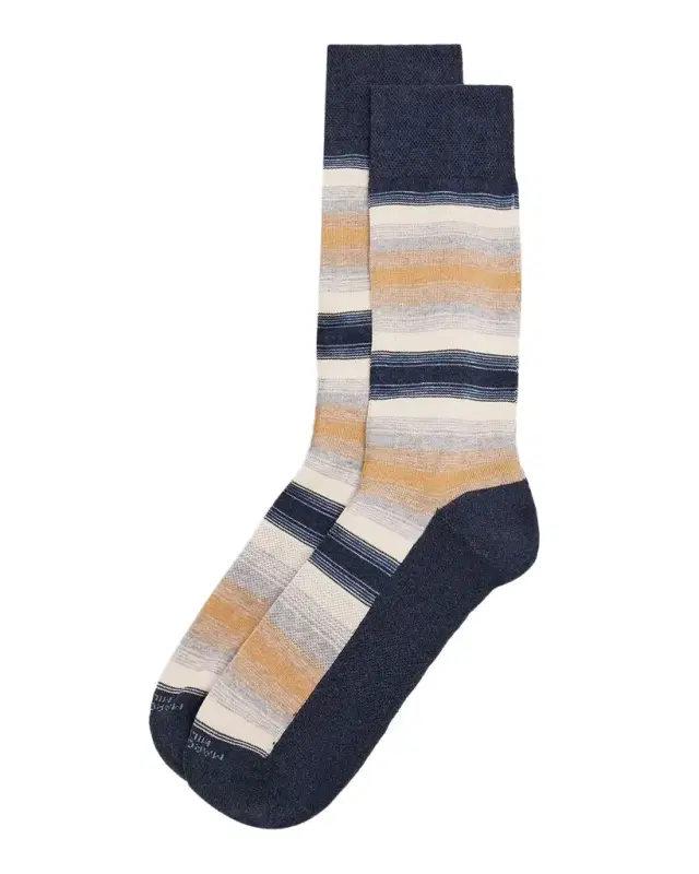 Marcoliani Men 's Degrade Stripe Cotton Crew Socks