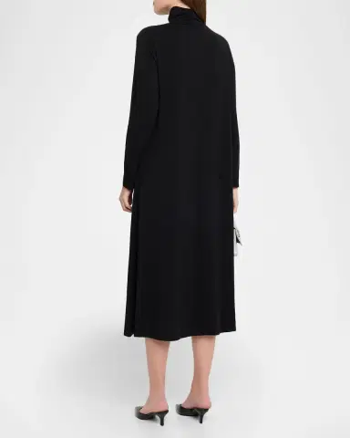 Eileen Fisher Turtleneck Stretch Jersey Midi Dress | Thumbnail 3 Eileen Fisher Turtleneck Stretch Jersey Midi Dress | Thumbnail 3