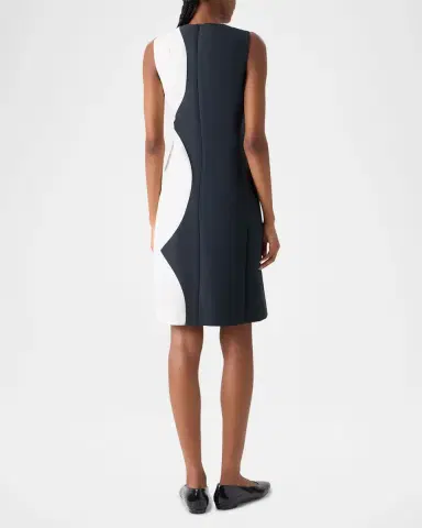 Akris Colorblock Silk Sleeveless Sheath Dress | Thumbnail 3