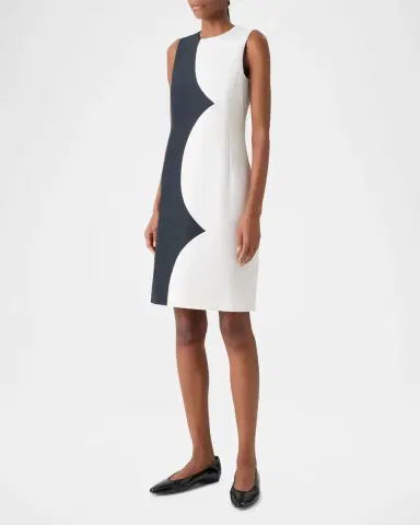 Akris Colorblock Silk Sleeveless Sheath Dress | Thumbnail 4