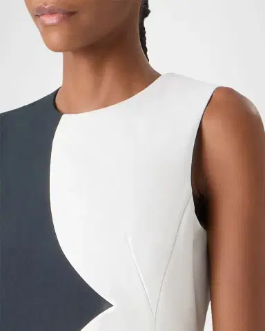 Akris Colorblock Silk Sleeveless Sheath Dress | Thumbnail 5