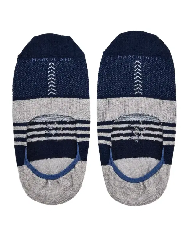 Marcoliani Men 's Invisible Touch Cotton No-Show Socks