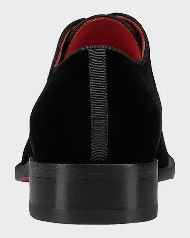 Christian Louboutin Men's Chambeliss Night Strass Velvet Derby Shoes | Thumbnail 4 Christian Louboutin Men's Chambeliss Night Strass Velvet Derby Shoes | Thumbnail 4