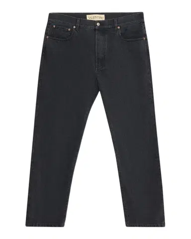 Valentino Garavani Men's Grey Denim Straight Leg Jeans | Thumbnail 1 Valentino Garavani Men's Grey Denim Straight Leg Jeans | Thumbnail 1