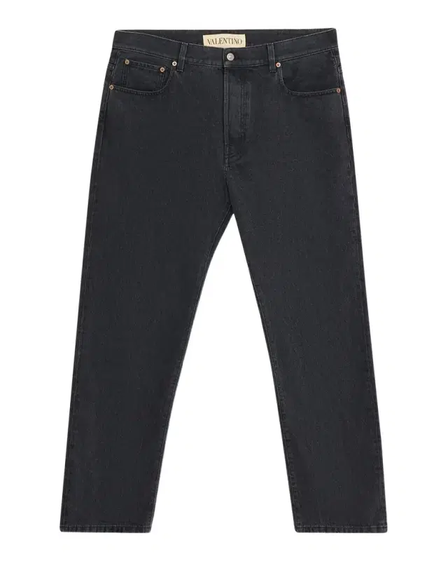 Men 's Grey Denim Straight Leg Jeans
