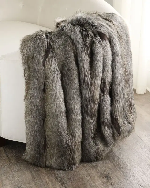 Lyla Grant Faux Fox Throw, 60" x 72"