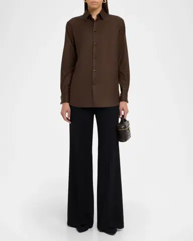Akris Double-Face Wool Bootcut Trousers | Thumbnail 2
