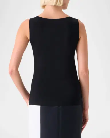 Akris Scoop-Neck Viscose Rib Knit Tank Top | Thumbnail 3 Akris Scoop-Neck Viscose Rib Knit Tank Top | Thumbnail 3