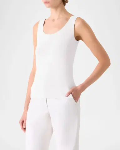 Akris Scoop-Neck Viscose Rib Knit Tank Top | Thumbnail 4 Akris Scoop-Neck Viscose Rib Knit Tank Top | Thumbnail 4
