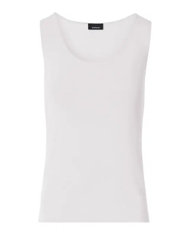 Scoop-Neck Viscose Rib Knit Tank Top