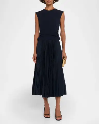 TANYA TAYLOR Carly Sleeveless Pleated Midi Dress | Thumbnail 2 TANYA TAYLOR Carly Sleeveless Pleated Midi Dress | Thumbnail 2