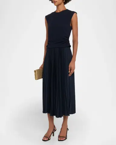 TANYA TAYLOR Carly Sleeveless Pleated Midi Dress | Thumbnail 4 TANYA TAYLOR Carly Sleeveless Pleated Midi Dress | Thumbnail 4