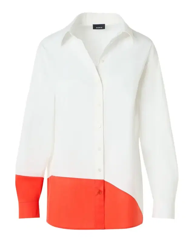 Colorblock Patchwork Button-Down Blouse