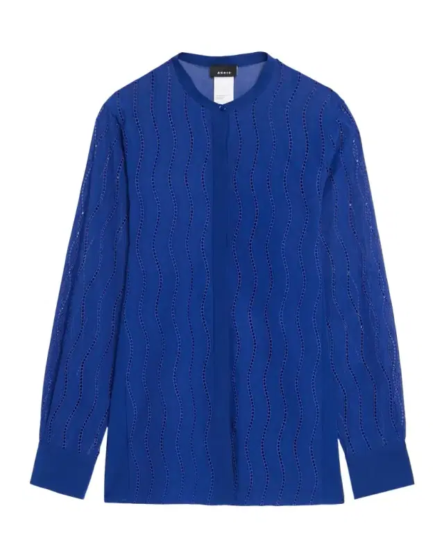 Wave Broderie Anglaise Button-Down Blouse