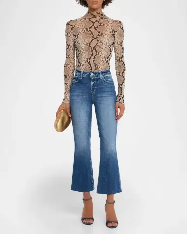 L 'AGENCE Kendra High Rise Crop Flare Jeans | Thumbnail 2 L 'AGENCE Kendra High Rise Crop Flare Jeans | Thumbnail 2