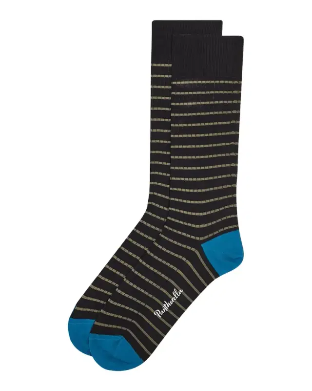 Pantherella Men's Downe Fine Stripe Calf-Length Socks