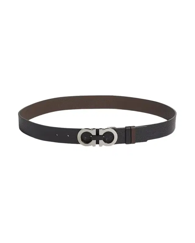 Ferragamo Moufflon Adjustable & Reversible Double-Gancini Buckle Leather Belt