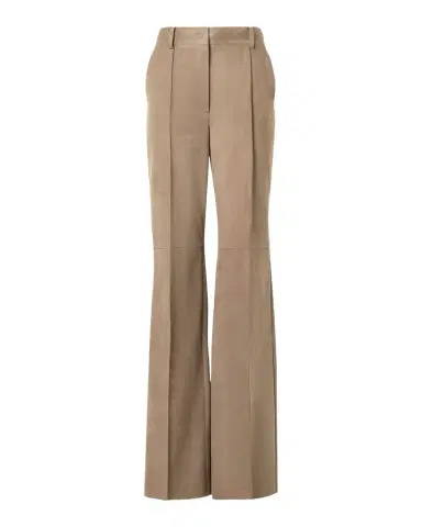 Akris Pintuck Suede Wide-Leg Trousers | Thumbnail 1
