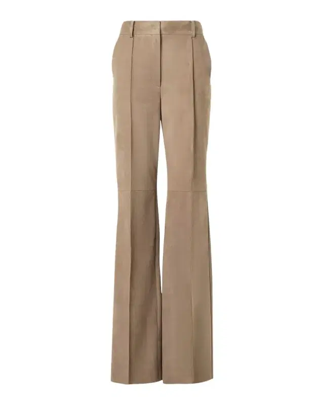 Akris Pintuck Suede Wide-Leg Trousers
