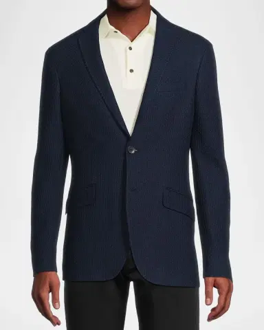 Etro Men 's Basic Textured Blazer | Thumbnail 4
