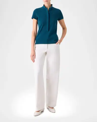 Akris Cotton Pique Short-Sleeve Polo Shirt | Thumbnail 2 Akris Cotton Pique Short-Sleeve Polo Shirt | Thumbnail 2