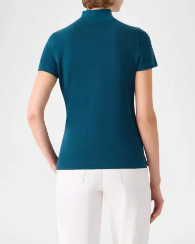 Akris Cotton Pique Short-Sleeve Polo Shirt | Thumbnail 3 Akris Cotton Pique Short-Sleeve Polo Shirt | Thumbnail 3