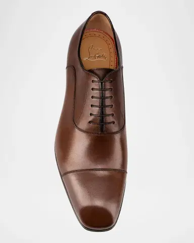 Christian Louboutin Greggo Men's Lace-Up Leather Dress Shoes | Thumbnail 4