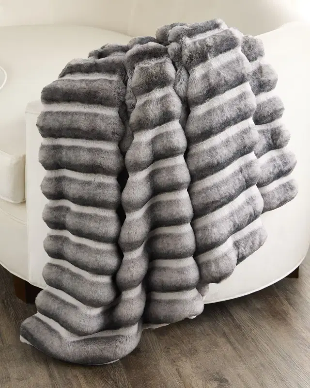 Lyla Grant Faux Chinchilla Throw, 60" x 72"