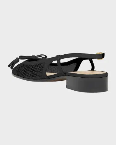 Valentino Garavani 25mm VLogo Signature Valet Mesh and Leather Ballerina Flats | Thumbnail 2 Valentino Garavani 25mm VLogo Signature Valet Mesh and Leather Ballerina Flats | Thumbnail 2