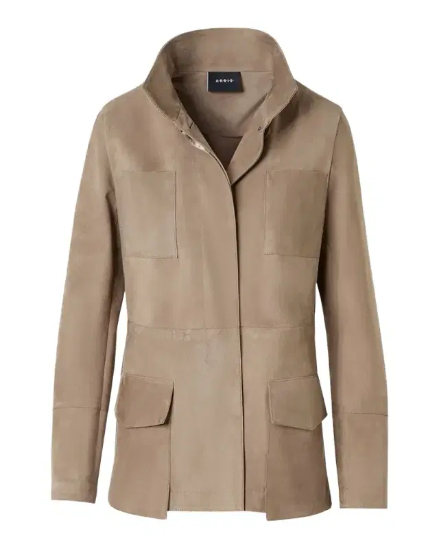Akris Chianti Suede Utility Jacket