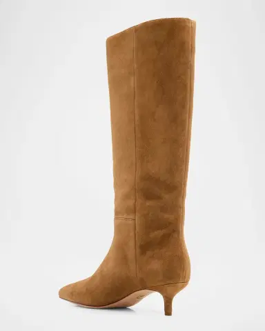 Veronica Beard Lisa Suede Kitten-Heel Knee Boots | Thumbnail 4